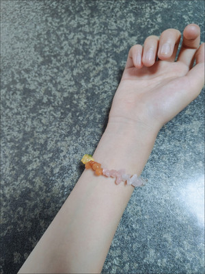 Handmade Summer Rainbow natural colored crystal chip bracelet customer review photo