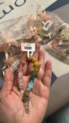 Handmade Summer Rainbow natural colored crystal chip bracelet customer review photo