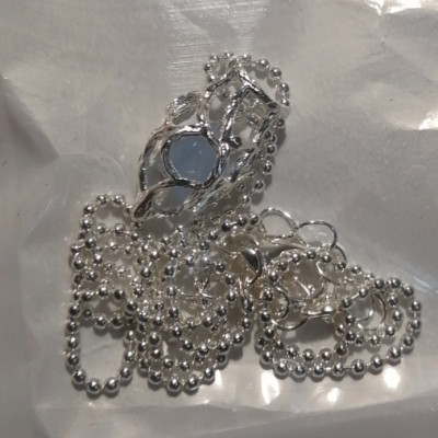 Heart-shaped aquamarine crystal pendant necklace customer review photo