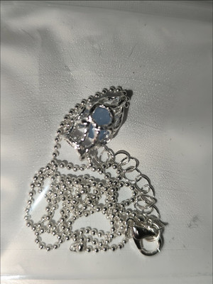 Heart-shaped aquamarine crystal pendant necklace customer review photo