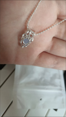 Heart-shaped aquamarine crystal pendant necklace customer review photo
