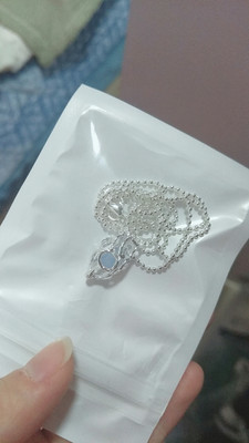 Heart-shaped aquamarine crystal pendant necklace customer review photo
