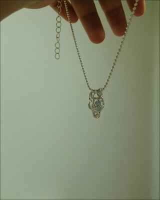 Heart-shaped aquamarine crystal pendant necklace customer review photo