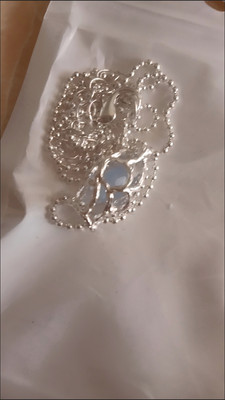 Heart-shaped aquamarine crystal pendant necklace customer review photo