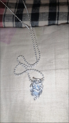 Heart-shaped aquamarine crystal pendant necklace customer review photo