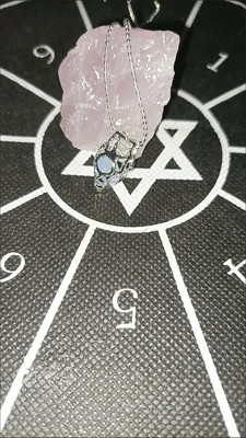 Heart-shaped aquamarine crystal pendant necklace customer review photo