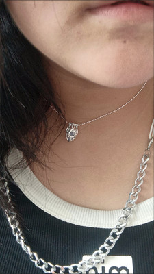 Heart-shaped aquamarine crystal pendant necklace customer review photo