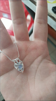 Heart-shaped aquamarine crystal pendant necklace customer review photo