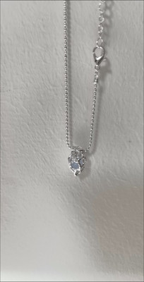 Heart-shaped aquamarine crystal pendant necklace customer review photo
