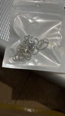 Heart-shaped aquamarine crystal pendant necklace customer review photo