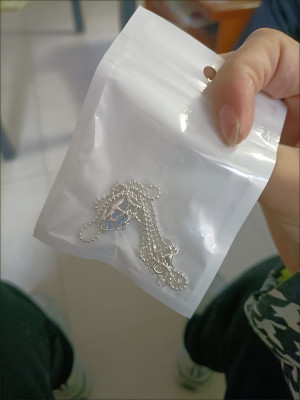 Heart-shaped aquamarine crystal pendant necklace customer review photo