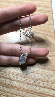 Heart-shaped aquamarine crystal pendant necklace customer review photo