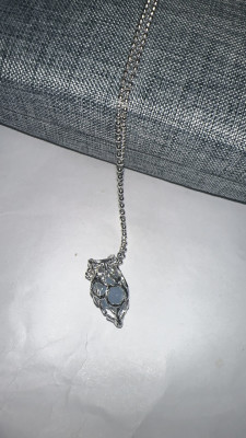 Heart-shaped aquamarine crystal pendant necklace customer review photo