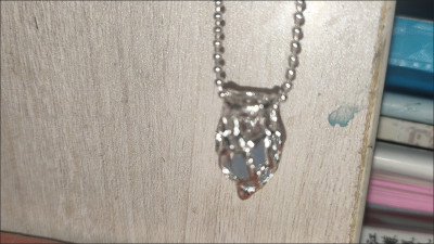 Heart-shaped aquamarine crystal pendant necklace customer review photo