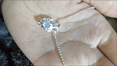 Heart-shaped aquamarine crystal pendant necklace customer review photo