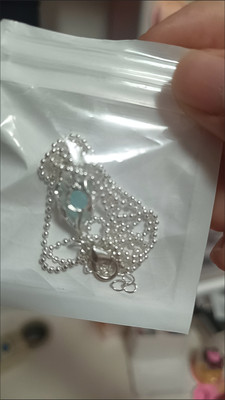 Heart-shaped aquamarine crystal pendant necklace customer review photo