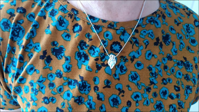 Heart-shaped aquamarine crystal pendant necklace customer review photo