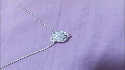 Heart-shaped aquamarine crystal pendant necklace customer review photo