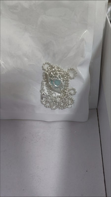 Heart-shaped aquamarine crystal pendant necklace customer review photo