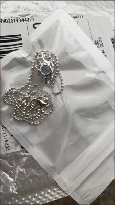 Heart-shaped aquamarine crystal pendant necklace customer review photo