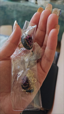 Natural handmade grape jewelry set with Czech crystals customer review photo