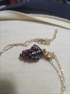 Natural handmade grape jewelry set with Czech crystals customer review photo