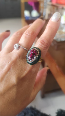 Natural handmade grape jewelry set with Czech crystals customer review photo