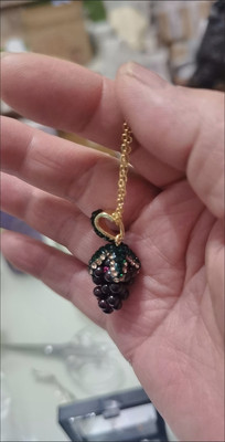 Natural handmade grape jewelry set with Czech crystals customer review photo