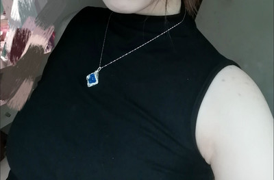 Natural Sky Whisper blue topaz alternative wire-wrapped pendant customer review photo