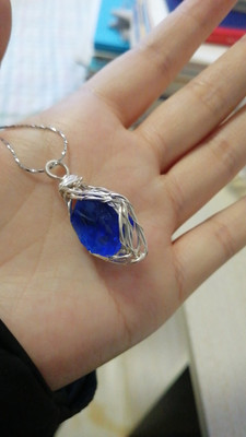 Natural Sky Whisper blue topaz alternative wire-wrapped pendant customer review photo