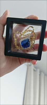 Natural Sky Whisper blue topaz alternative wire-wrapped pendant customer review photo