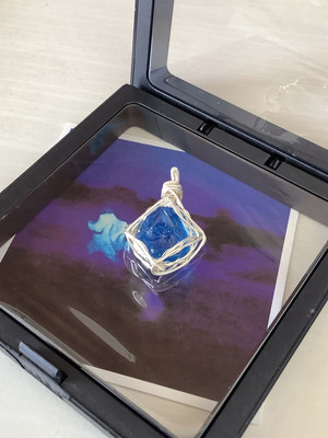 Natural Sky Whisper blue topaz alternative wire-wrapped pendant customer review photo