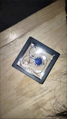 Natural Sky Whisper blue topaz alternative wire-wrapped pendant customer review photo
