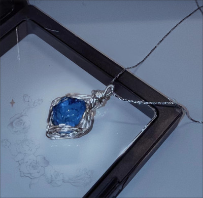 Natural Sky Whisper blue topaz alternative wire-wrapped pendant customer review photo