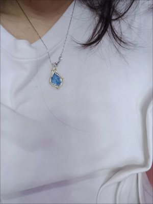 Natural Sky Whisper blue topaz alternative wire-wrapped pendant customer review photo