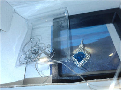 Natural Sky Whisper blue topaz alternative wire-wrapped pendant customer review photo