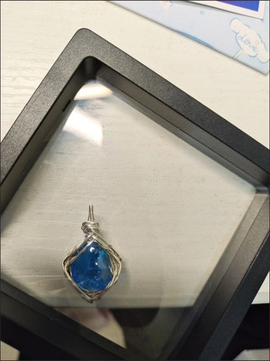 Natural Sky Whisper blue topaz alternative wire-wrapped pendant customer review photo