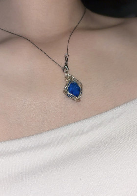 Natural Sky Whisper blue topaz alternative wire-wrapped pendant customer review photo
