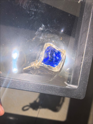 Natural Sky Whisper blue topaz alternative wire-wrapped pendant customer review photo