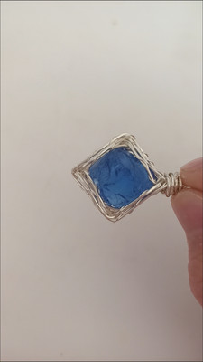 Natural Sky Whisper blue topaz alternative wire-wrapped pendant customer review photo