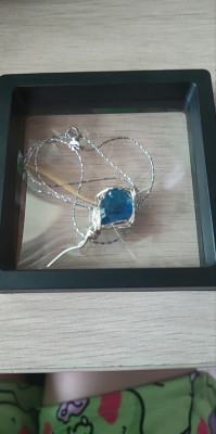 Natural Sky Whisper blue topaz alternative wire-wrapped pendant customer review photo