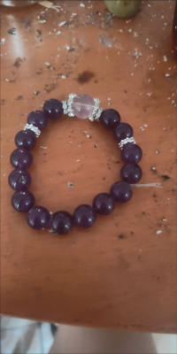 Natural Uruguayan amethyst beaded bracelet customer review photo