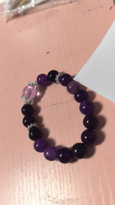 Natural Uruguayan amethyst beaded bracelet customer review photo