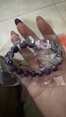 Natural Uruguayan amethyst beaded bracelet customer review photo