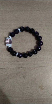 Natural Uruguayan amethyst beaded bracelet customer review photo