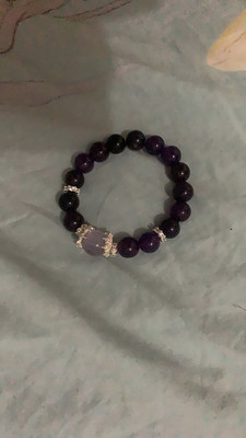 Natural Uruguayan amethyst beaded bracelet customer review photo