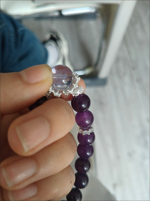 Natural Uruguayan amethyst beaded bracelet customer review photo