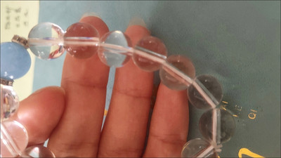 Natural white crystal aquamarine beaded bracelet customer review photo