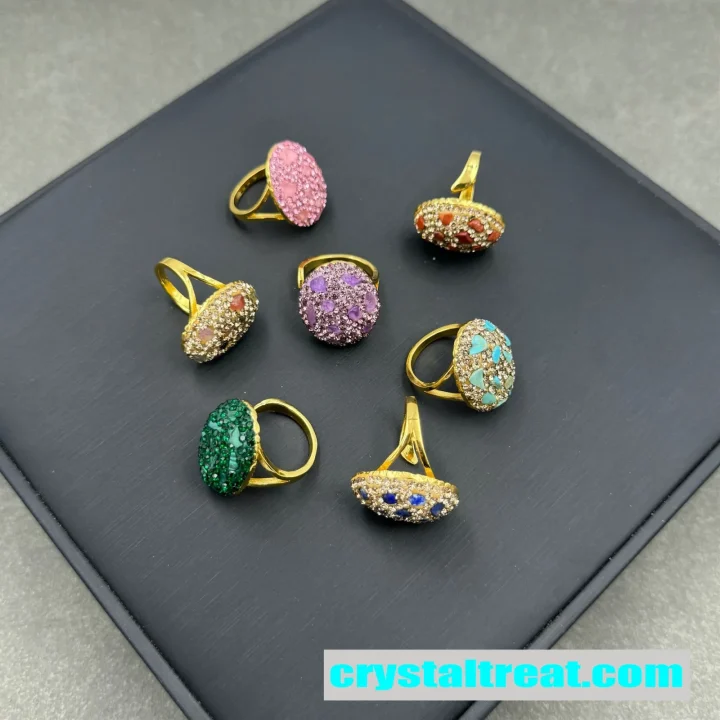 Crushed Gemstone Dome Ring