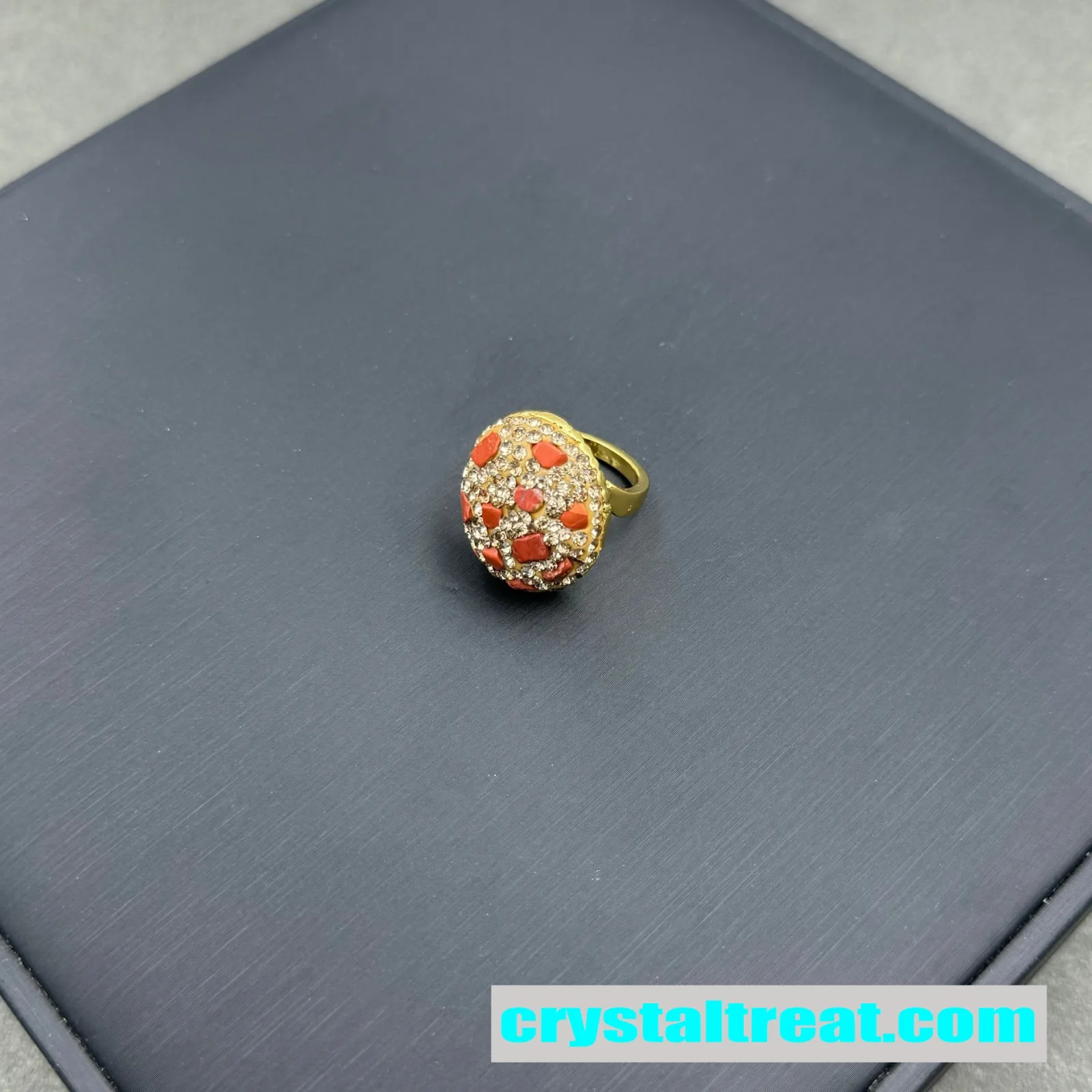 Crushed Gemstone Dome Ring